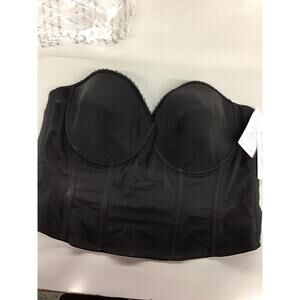 Dominique womens bra corset black size 44B side boning underwire no padding new